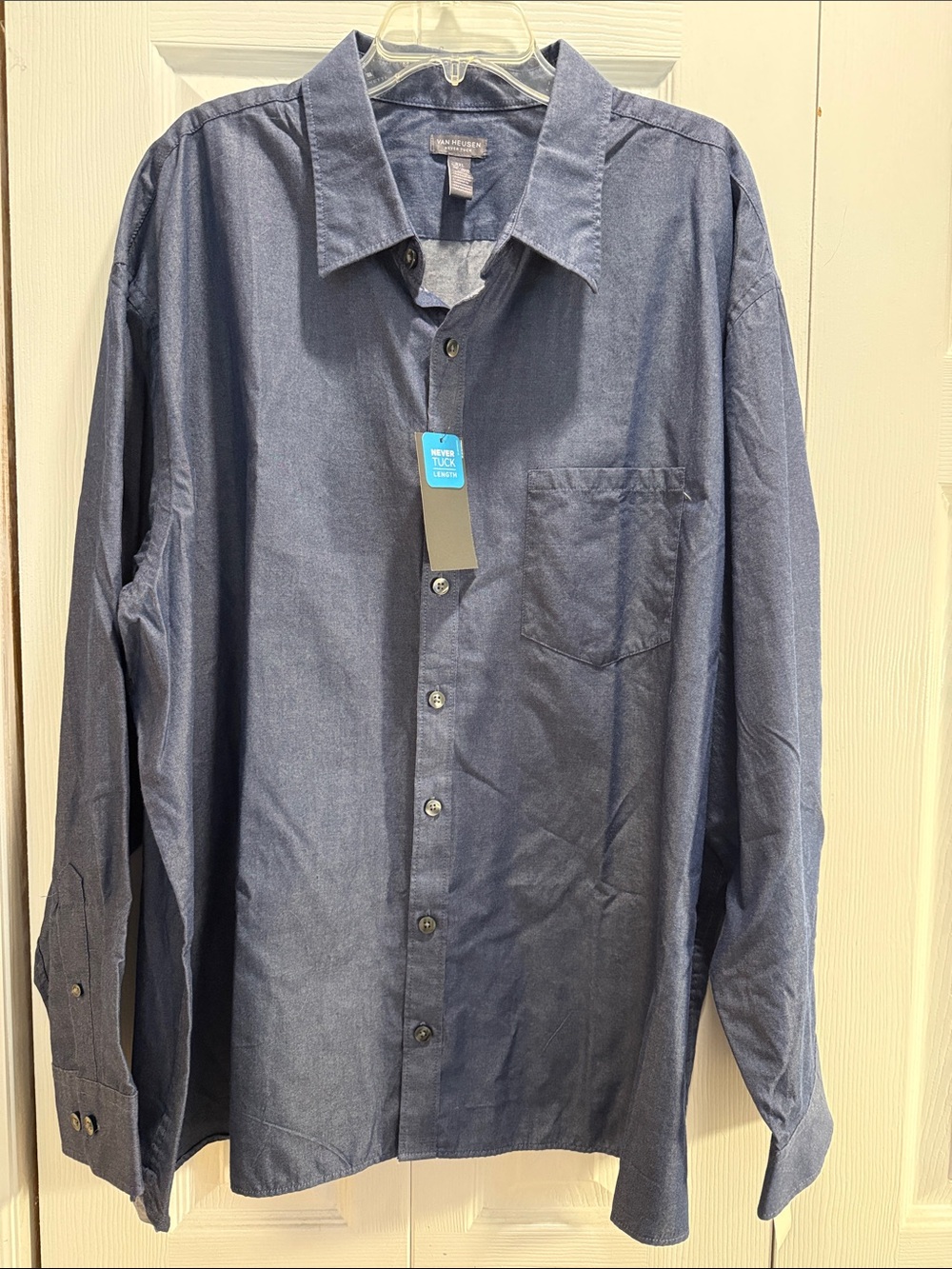 Van Heusen Men's Long-Sleeve Button-Up Shirt - Blue